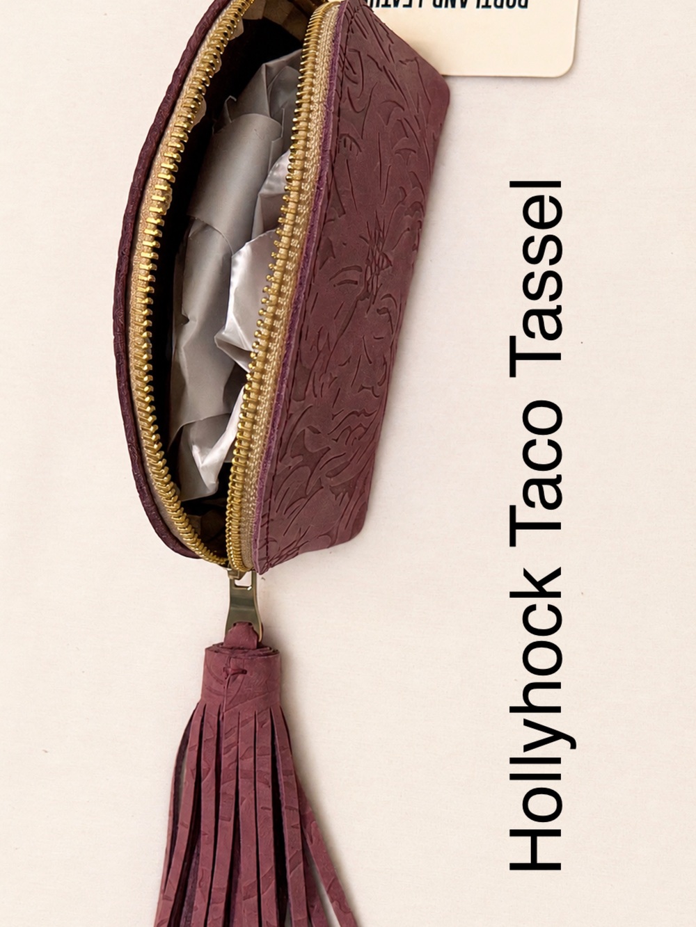 Portland Leather HOLLYHOCK Embossed Taco Tassel
